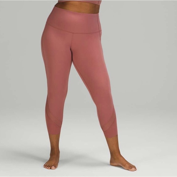 Lululemon Wunder Under High-Rise Crop 23" Scallop Full-On Luxtreme Spiced Chai - Picture 1 of 10